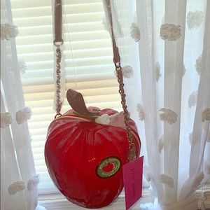 Red Betsey Johnson Apply Crossbody Bag